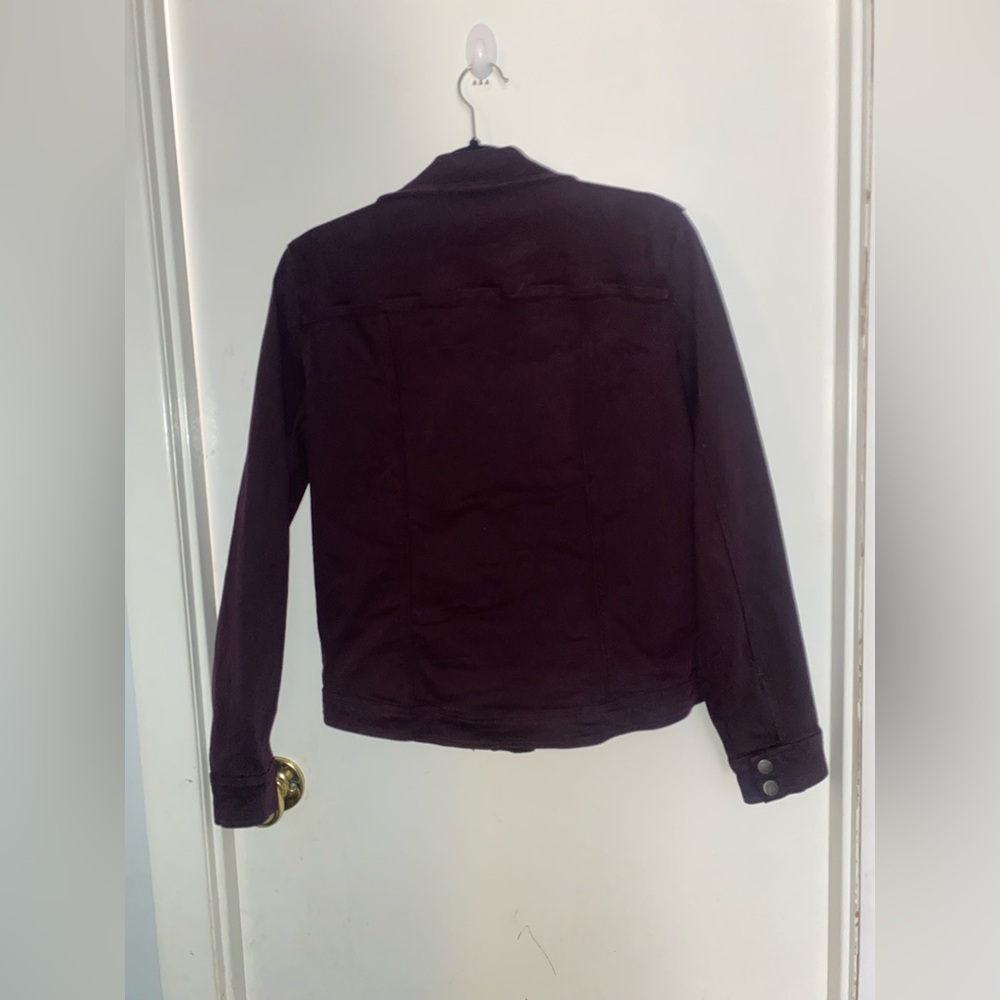 Liverpool | Women’s Medium | Denim Jacket | Stretch | Deep Burgundy Purple - Picture 14 of 16